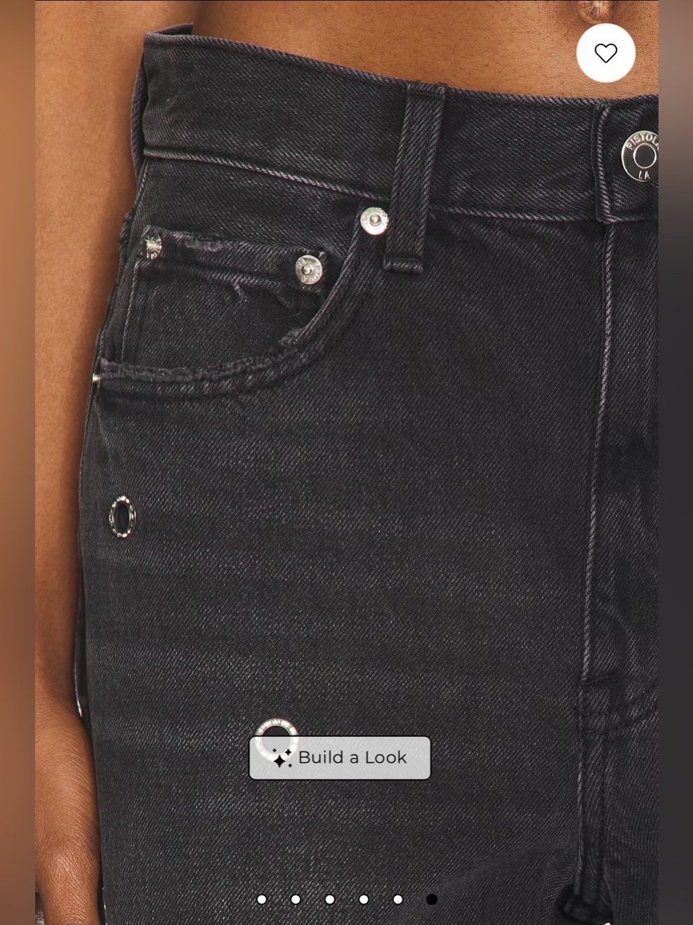 NWT Pistola Hendrix High Rise Wide Leg Jeans Open Rivets - Glamour Black - Sz 32 - Picture 7 of 16